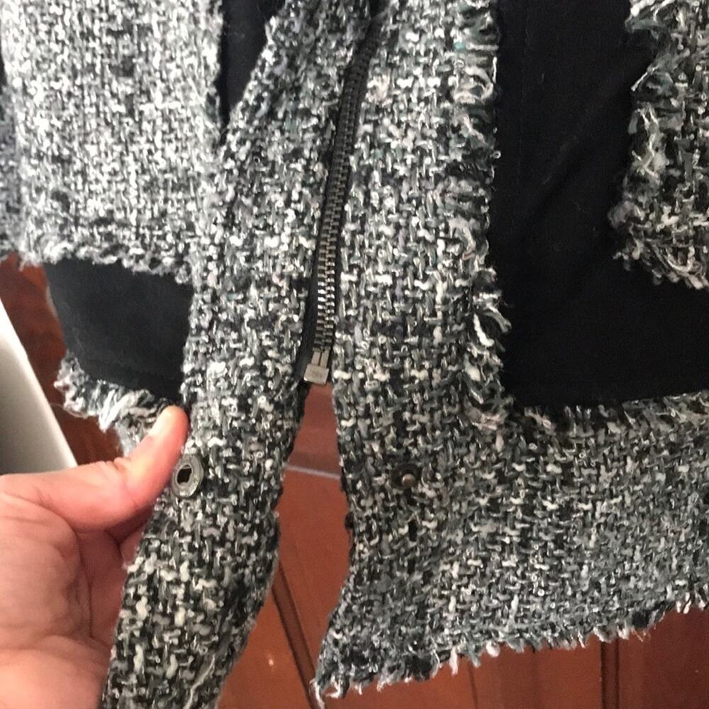 Black Rivet Heathered Coat - Picture 5 of 11